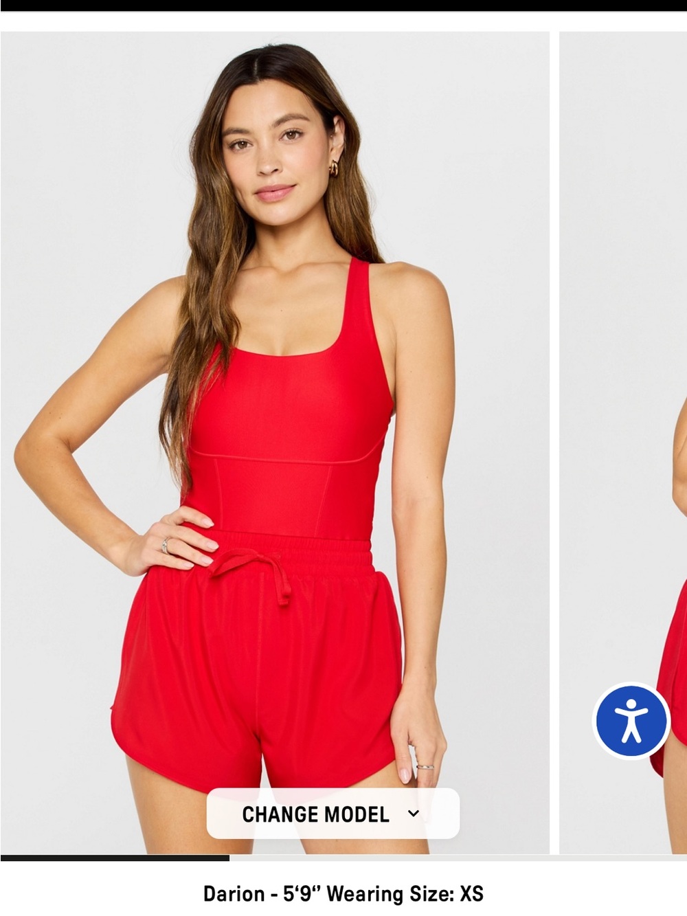 Fabletics Red Athletic Racerback Romper
